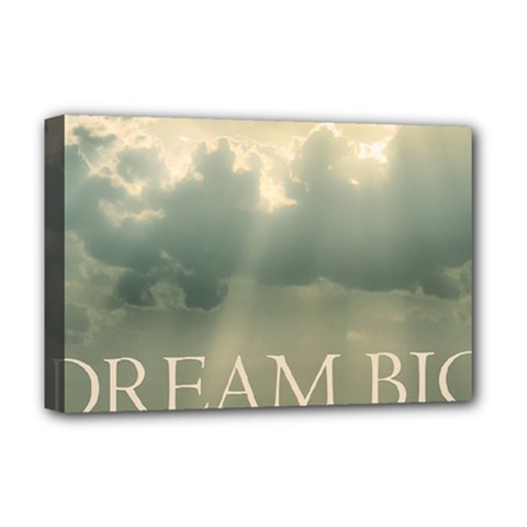 Dream Big Phrase Over Cloudscape Background Deluxe Canvas 18  X 12  (stretched) by dflcprintsclothing