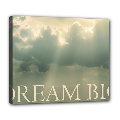 Dream Big Phrase Over Cloudscape Background Deluxe Canvas 24  X 20  (stretched) by dflcprintsclothing