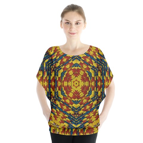 Yuppie And Hippie Art With Some Bohemian Style In Batwing Chiffon Blouse by pepitasart