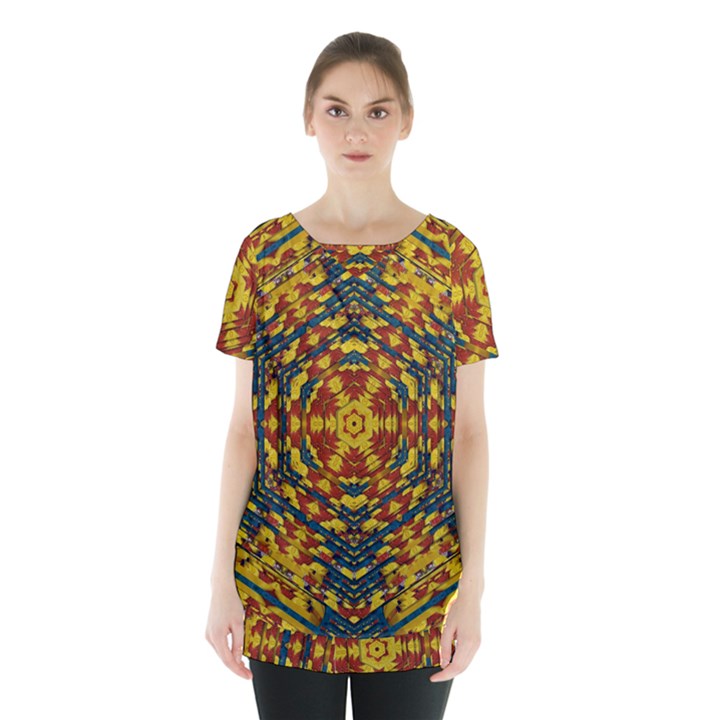 Yuppie And Hippie Art With Some Bohemian Style In Skirt Hem Sports Top