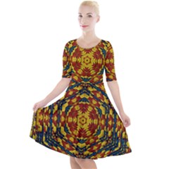 Yuppie And Hippie Art With Some Bohemian Style In Quarter Sleeve A-line Dress by pepitasart