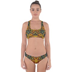 Yuppie And Hippie Art With Some Bohemian Style In Cross Back Hipster Bikini Set by pepitasart