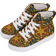 Yuppie And Hippie Art With Some Bohemian Style In Kids  Hi-top Skate Sneakers by pepitasart