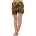 Yuppie And Hippie Art With Some Bohemian Style In Lightweight Velour Yoga Shorts View4