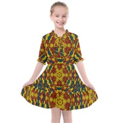 Yuppie And Hippie Art With Some Bohemian Style In Kids  All Frills Chiffon Dress by pepitasart