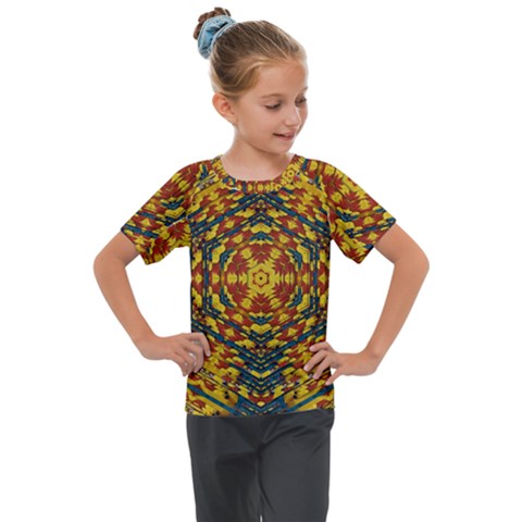 Yuppie And Hippie Art With Some Bohemian Style In Kids  Mesh Piece Tee by pepitasart