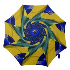 Brazil Flags Waving Background Hook Handle Umbrellas (small) by dflcprintsclothing