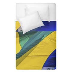 Brazil Flags Waving Background Duvet Cover Double Side (single Size) by dflcprintsclothing