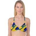 Brazil Flags Waving Background Reversible Tri Bikini Top View1