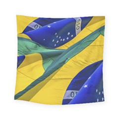 Brazil Flags Waving Background Square Tapestry (small) by dflcprintsclothing