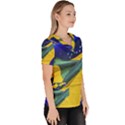 Brazil Flags Waving Background Women s V-Neck Scrub Top View3