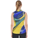 Brazil Flags Waving Background Mock Neck Shell Top View2