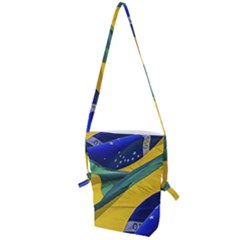 Brazil Flags Waving Background Folding Shoulder Bag by dflcprintsclothing