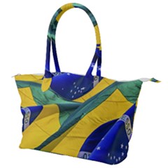 Brazil Flags Waving Background Canvas Shoulder Bag by dflcprintsclothing