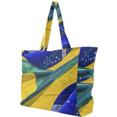 Brazil Flags Waving Background Simple Shoulder Bag by dflcprintsclothing