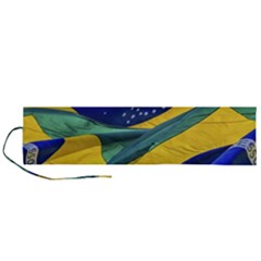 Brazil Flags Waving Background Roll Up Canvas Pencil Holder (l)