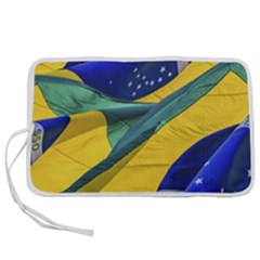 Brazil Flags Waving Background Pen Storage Case (m)