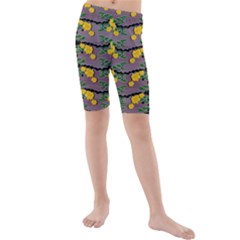 Plumeria And Frangipani Temple Flowers Ornate Kids  Mid Length Swim Shorts by pepitasart