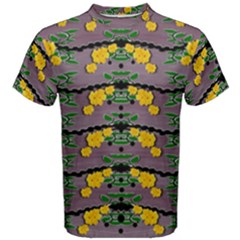 Plumeria And Frangipani Temple Flowers Ornate Men s Cotton Tee by pepitasart