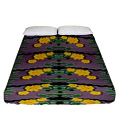 Plumeria And Frangipani Temple Flowers Ornate Fitted Sheet (king Size) by pepitasart