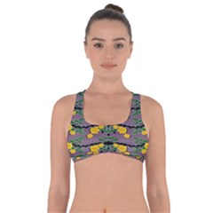 Plumeria And Frangipani Temple Flowers Ornate Got No Strings Sports Bra by pepitasart