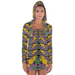 Plumeria And Frangipani Temple Flowers Ornate Long Sleeve Hooded T-shirt by pepitasart