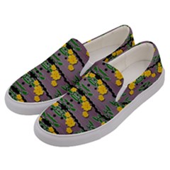 Plumeria And Frangipani Temple Flowers Ornate Men s Canvas Slip Ons by pepitasart