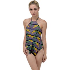 Plumeria And Frangipani Temple Flowers Ornate Go With The Flow One Piece Swimsuit by pepitasart