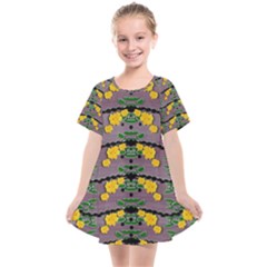 Plumeria And Frangipani Temple Flowers Ornate Kids  Smock Dress by pepitasart