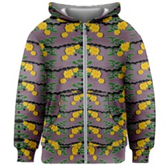 Plumeria And Frangipani Temple Flowers Ornate Kids  Zipper Hoodie Without Drawstring by pepitasart