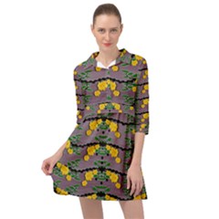 Plumeria And Frangipani Temple Flowers Ornate Mini Skater Shirt Dress by pepitasart