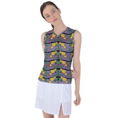 Plumeria And Frangipani Temple Flowers Ornate Women s Sleeveless Sports Top by pepitasart