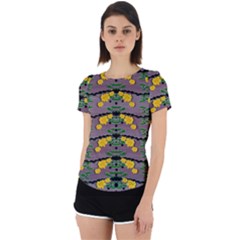 Plumeria And Frangipani Temple Flowers Ornate Back Cut Out Sport Tee by pepitasart