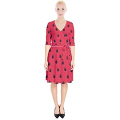 Seamless Watermelon Surface Texture Wrap Up Cocktail Dress