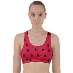 Seamless Watermelon Surface Texture Back Weave Sports Bra by Vaneshart