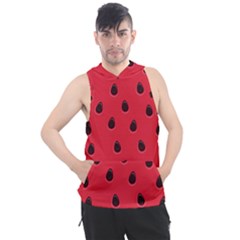 Seamless Watermelon Surface Texture Men s Sleeveless Hoodie