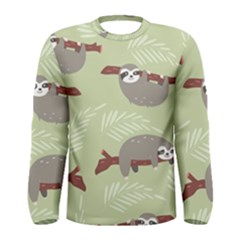 Sloths Pattern Design Men s Long Sleeve Tee by Vaneshart