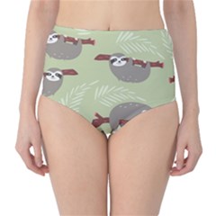 Sloths Pattern Design Classic High-waist Bikini Bottoms by Vaneshart