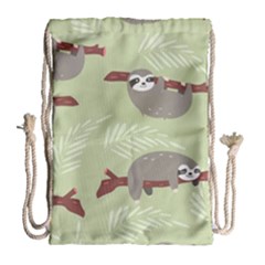 Sloths Pattern Design Drawstring Bag (large) by Vaneshart