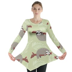 Sloths Pattern Design Long Sleeve Tunic  by Vaneshart