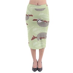 Sloths Pattern Design Midi Pencil Skirt by Vaneshart