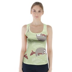 Sloths Pattern Design Racer Back Sports Top by Vaneshart