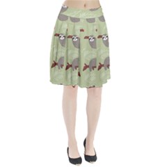 Sloths Pattern Design Pleated Skirt by Vaneshart