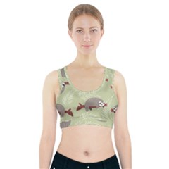 Sloths Pattern Design Sports Bra With Pocket by Vaneshart