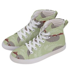 Sloths Pattern Design Men s Hi-top Skate Sneakers by Vaneshart