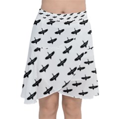 Freedom Concept Graphic Silhouette Pattern Chiffon Wrap Front Skirt