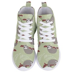 Sloths Pattern Design Women s Lightweight High Top Sneakers by Vaneshart