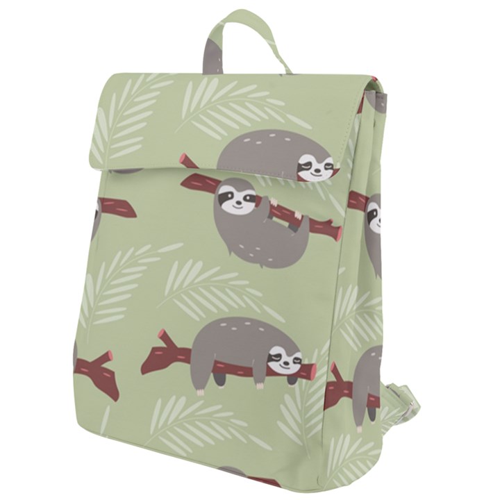 Sloths Pattern Design Flap Top Backpack