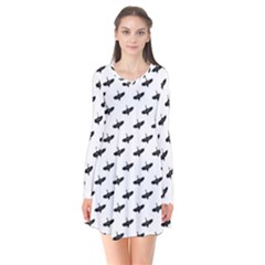 Freedom Concept Graphic Silhouette Pattern Long Sleeve V-neck Flare Dress