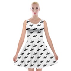 Freedom Concept Graphic Silhouette Pattern Velvet Skater Dress by dflcprintsclothing